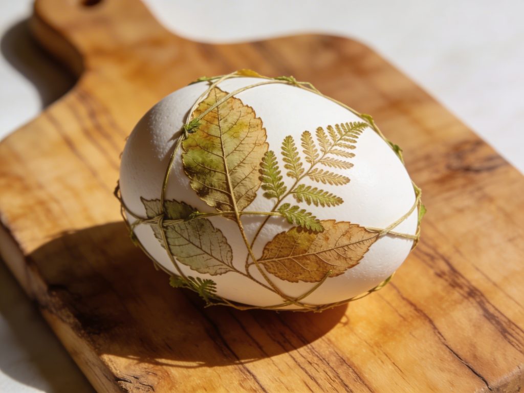 Ostereier färben mit Blattmuster – Schritt für Schritt Anleitung