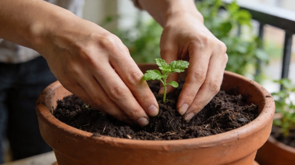 Balkon bepflanzen mit der richtigen Erde.
