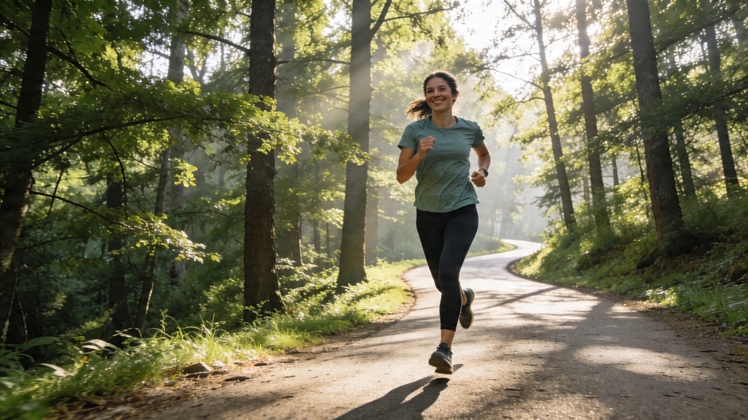 Laufen für Anfänger im Wald.