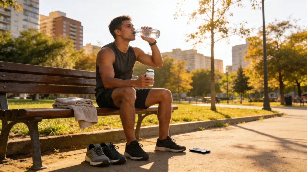Magnesium beim Sport einnehmen.